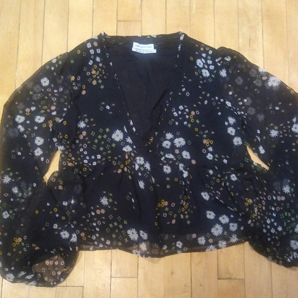 UO Hazel Crochet-Trim Babydoll Top Sz S - Picture 2 of 2